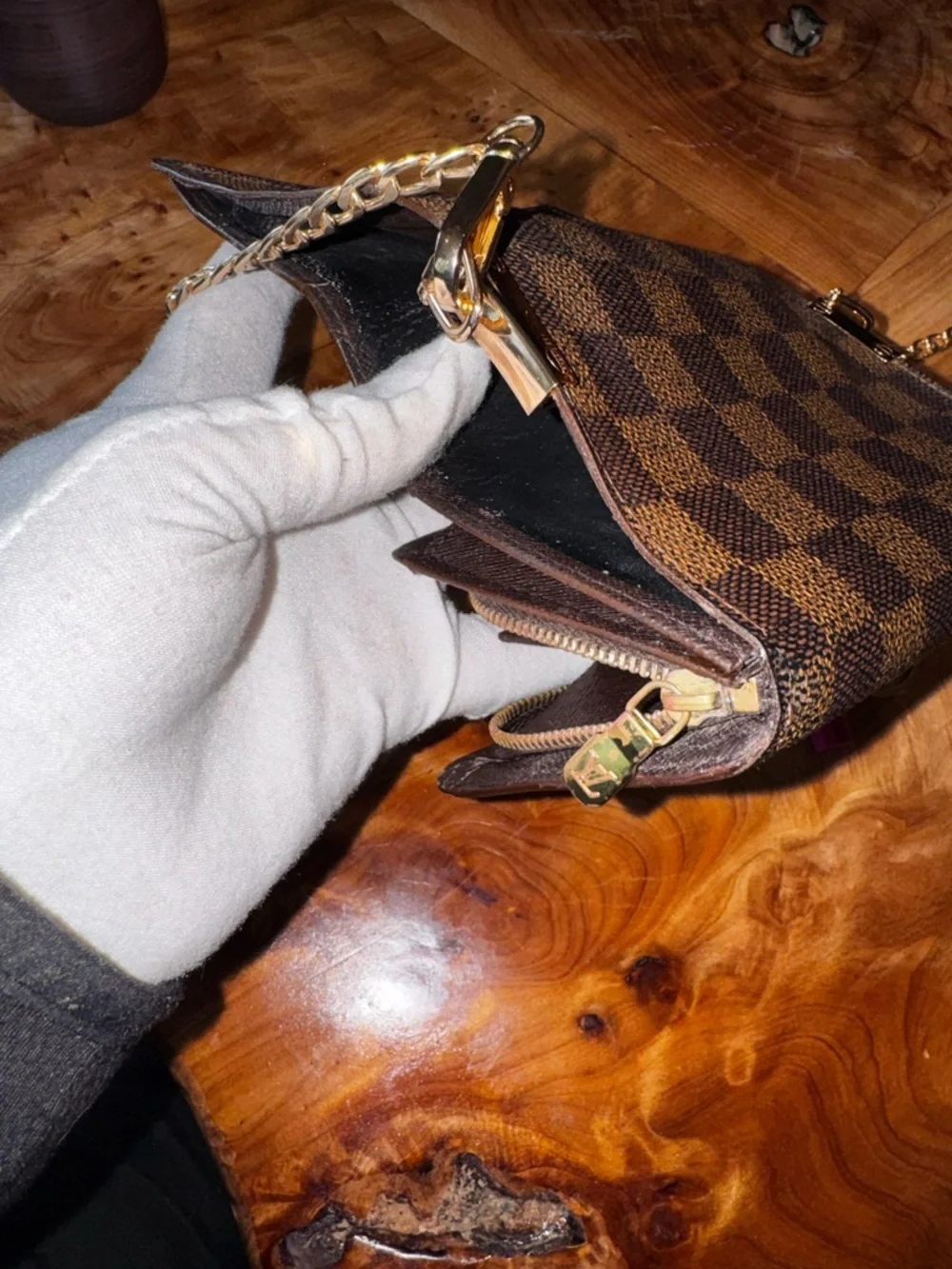 Damier Ebene Porte-Monnaie Billets Trésor Wallet converted vintage